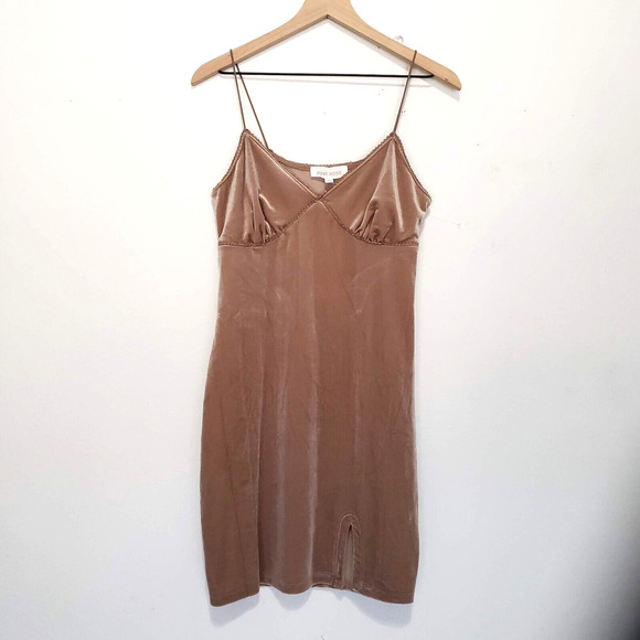 NEW!! Pink Rose Pink Stretch Spaghetti Strap Bodycon Short Mini Dress Front Slit - Picture 12 of 12